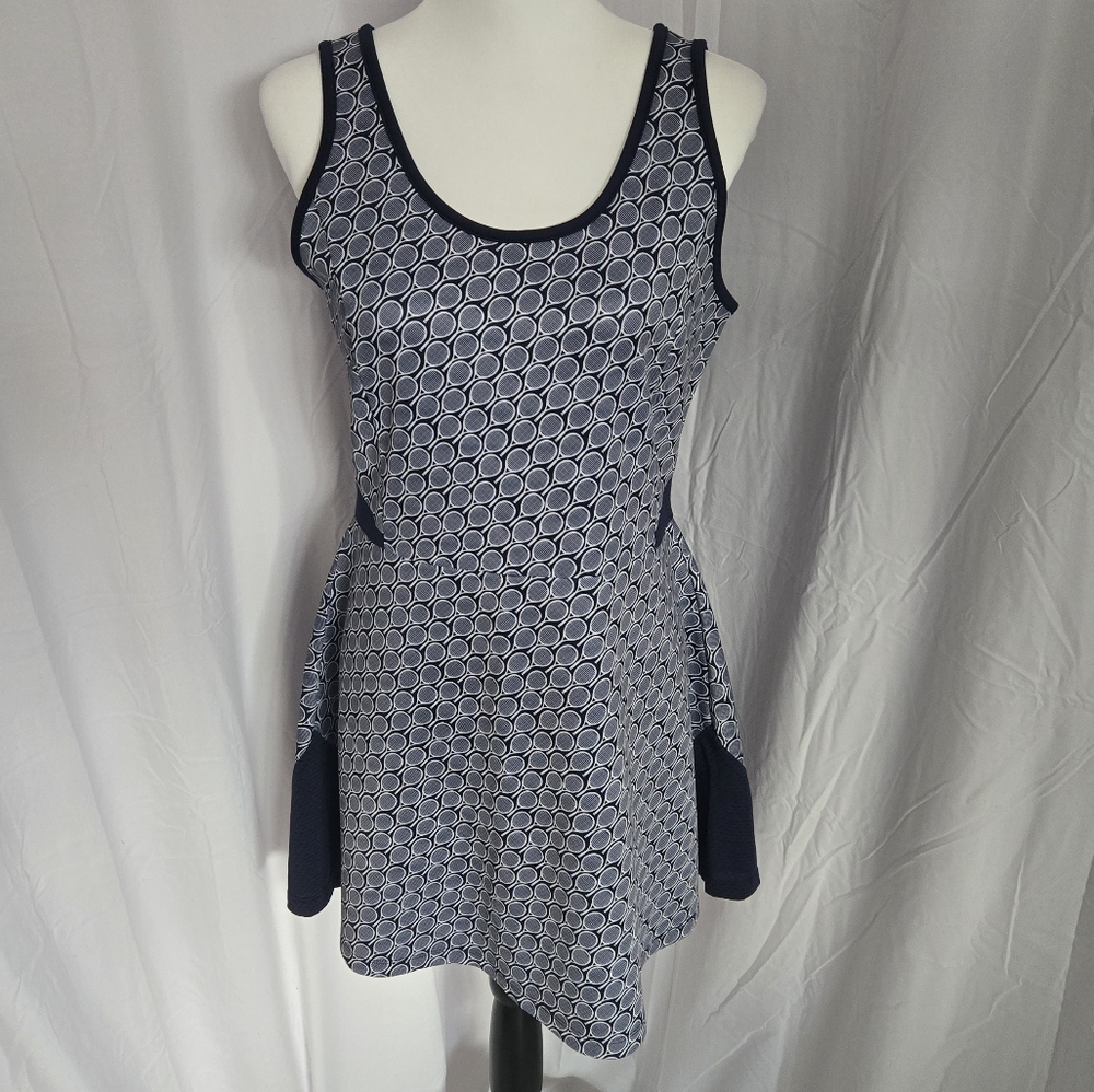Grand Slam Blue and White Sleeveless Sundress